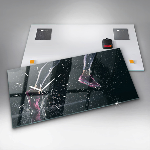 Zegar szklany poziomy Zdrowy styl życia i bieg