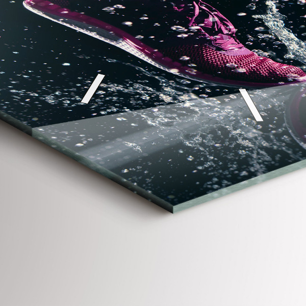 Zegar szklany poziomy Zdrowy styl życia i bieg