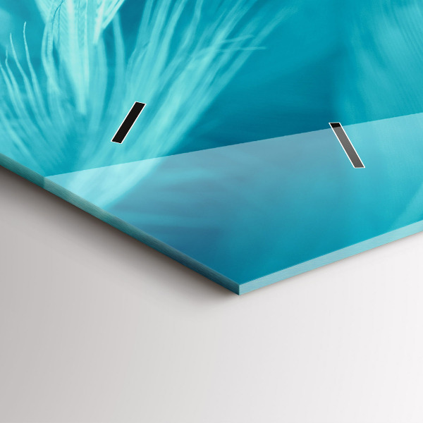 Zegar szklany poziomy Zielono turkusowe vintage