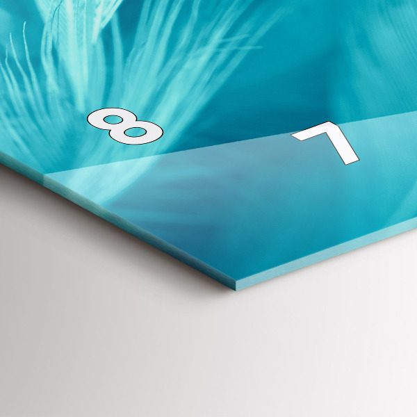 Zegar szklany poziomy Zielono turkusowe vintage