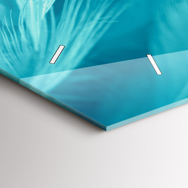 Zegar szklany poziomy Zielono turkusowe vintage