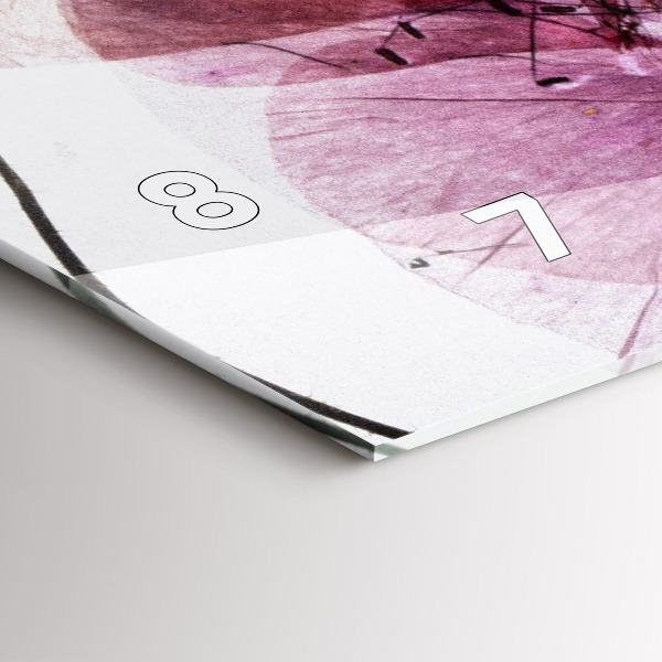 Zegar szklany poziomy Suche maki Kwiaty