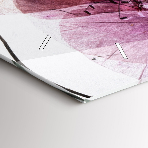 Zegar szklany poziomy Suche maki Kwiaty