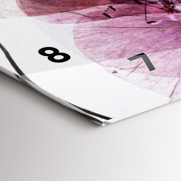 Zegar szklany poziomy Suche maki Kwiaty