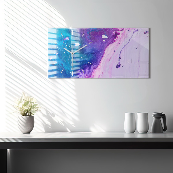 Zegar szklany poziomy Kolorowe tło