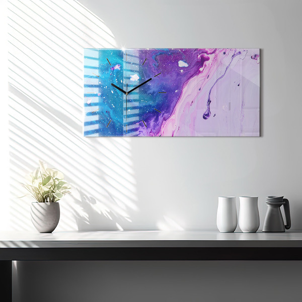 Zegar szklany poziomy Kolorowe tło