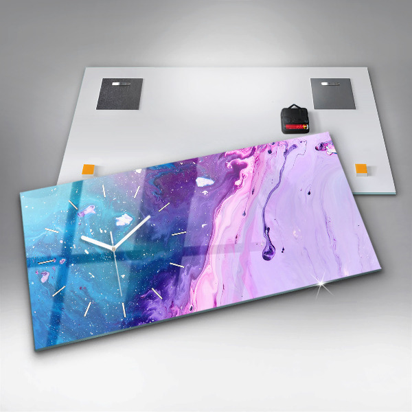 Zegar szklany poziomy Kolorowe tło