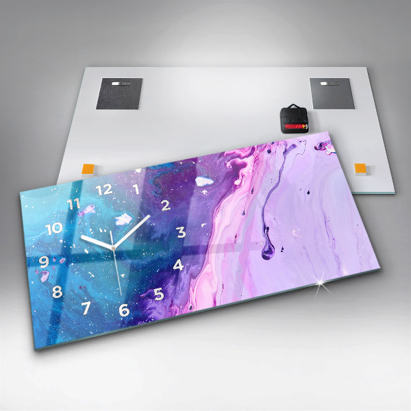 Zegar szklany poziomy Kolorowe tło