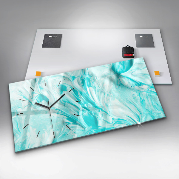 Zegar szklany poziomy Niebieska abstrakcja