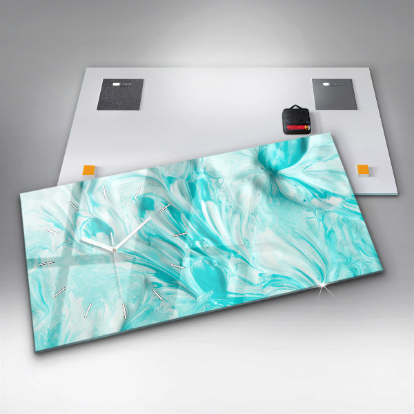 Zegar szklany poziomy Niebieska abstrakcja