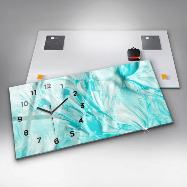 Zegar szklany poziomy Niebieska abstrakcja