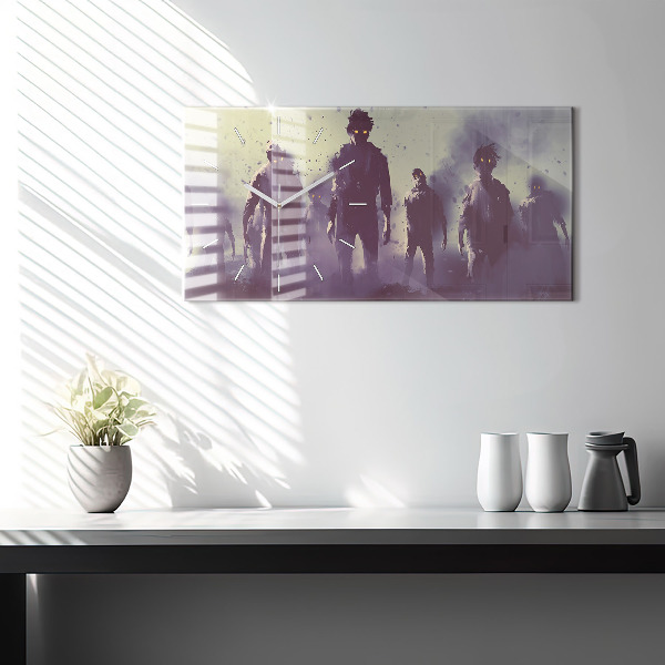 Zegar szklany poziomy Zombie w nocy – halloween