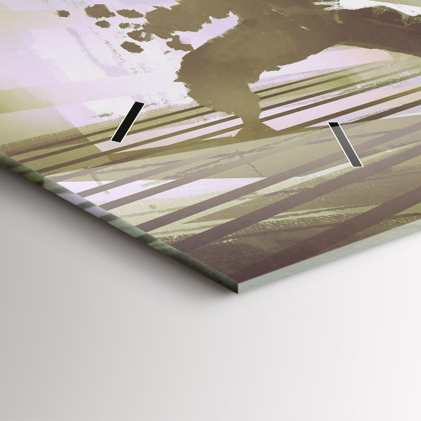 Zegar szklany poziomy Walka robota i samuraja