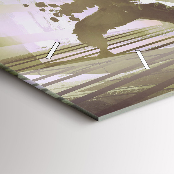 Zegar szklany poziomy Walka robota i samuraja