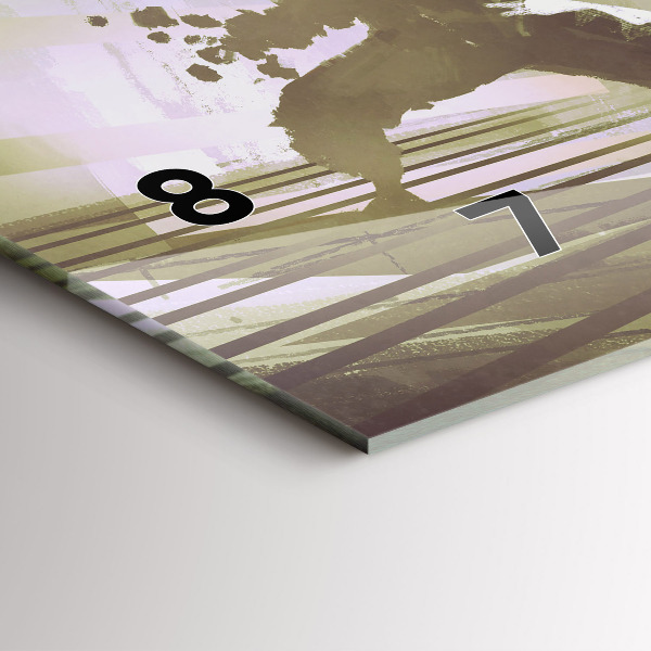 Zegar szklany poziomy Walka robota i samuraja