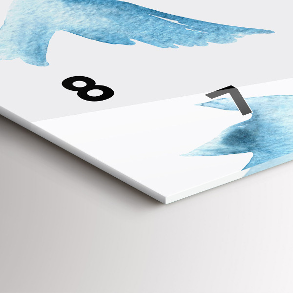 Zegar szklany poziomy Latające błękitne ptaki