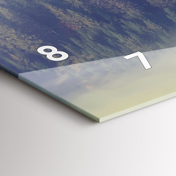 Zegar szklany poziomy Mglisty las Orzeł