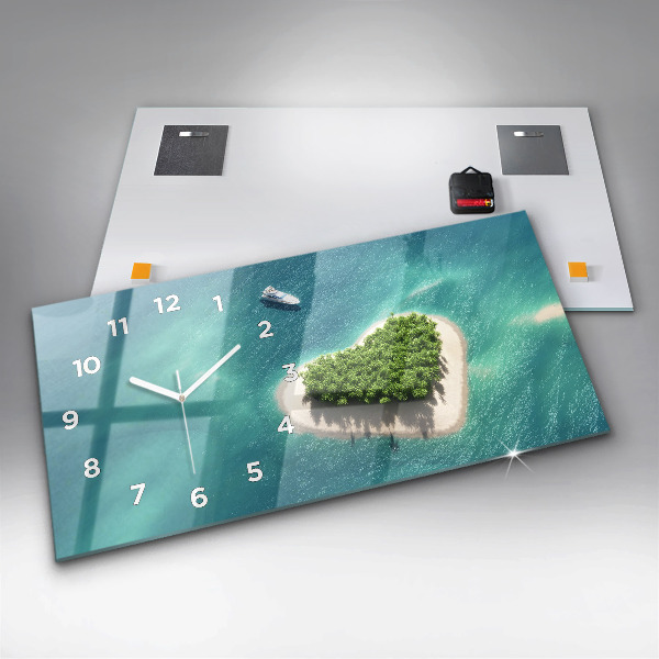 Zegar szklany poziomy Wyspa Serce