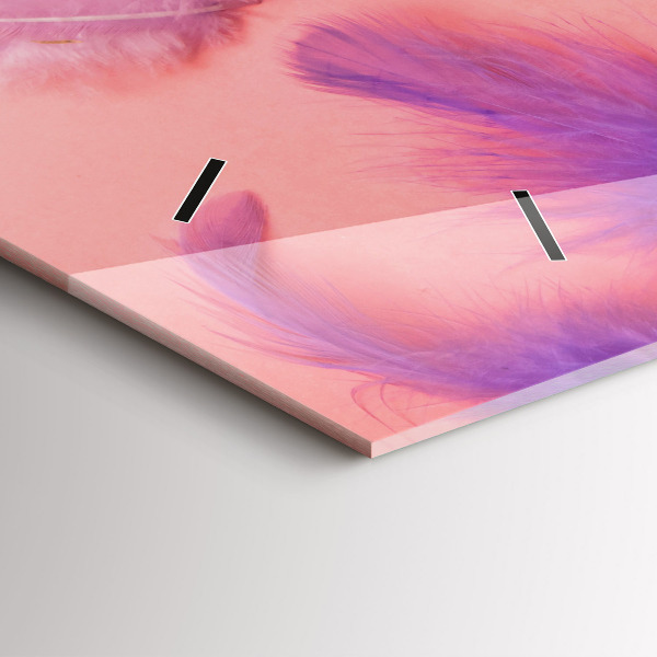 Zegar szklany poziomy Kolorowe Pióra