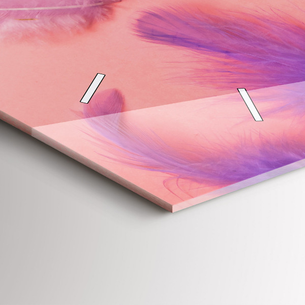 Zegar szklany poziomy Kolorowe Pióra