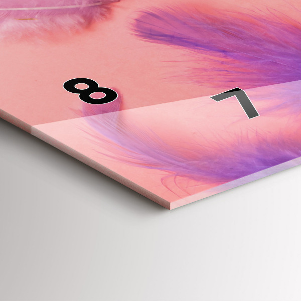 Zegar szklany poziomy Kolorowe Pióra