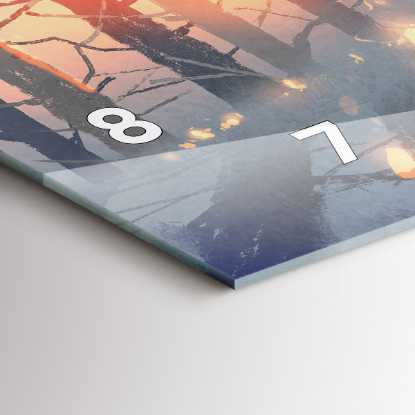 Zegar szklany poziomy Zimowy Krajobraz drzew