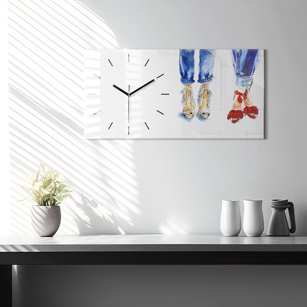 Zegar szklany poziomy Kobiece Szpilki