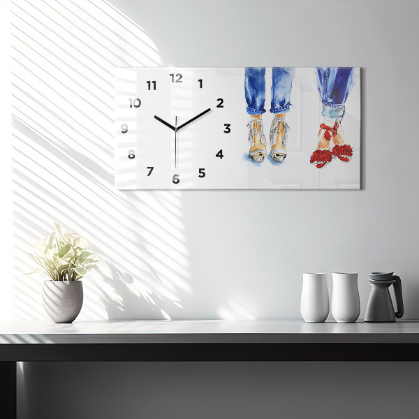 Zegar szklany poziomy Kobiece Szpilki