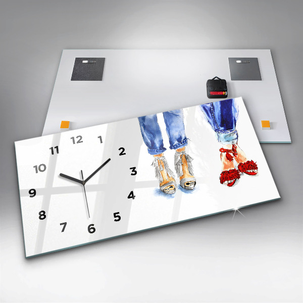 Zegar szklany poziomy Kobiece Szpilki