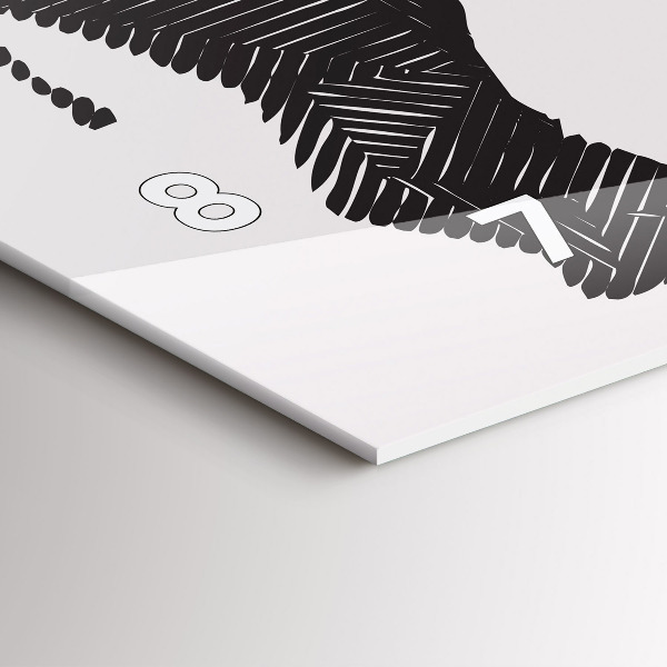 Zegar szklany poziomy Nosorożca line art