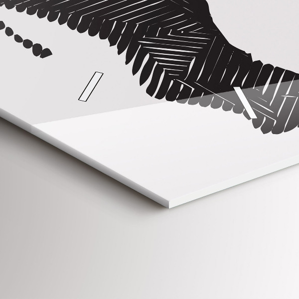 Zegar szklany poziomy Nosorożca line art