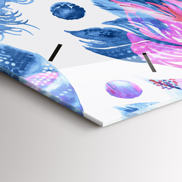 Zegar szklany poziomy Kolorowe pióra