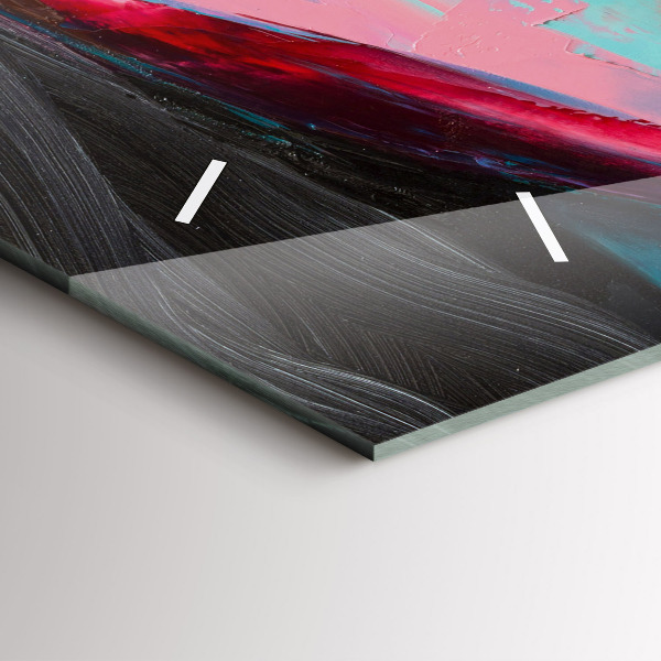 Zegar szklany poziomy Kolorowa Twarz Kobiety