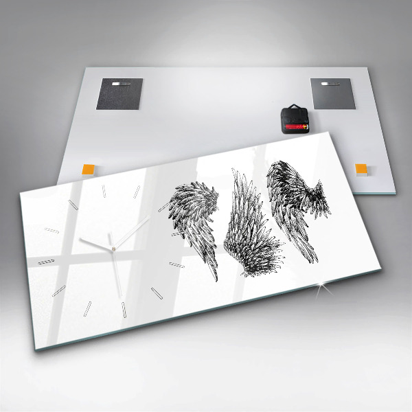 Zegar szklany poziomy Skrzydła anioła