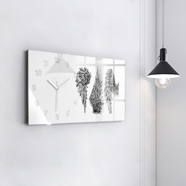 Zegar szklany poziomy Skrzydła anioła