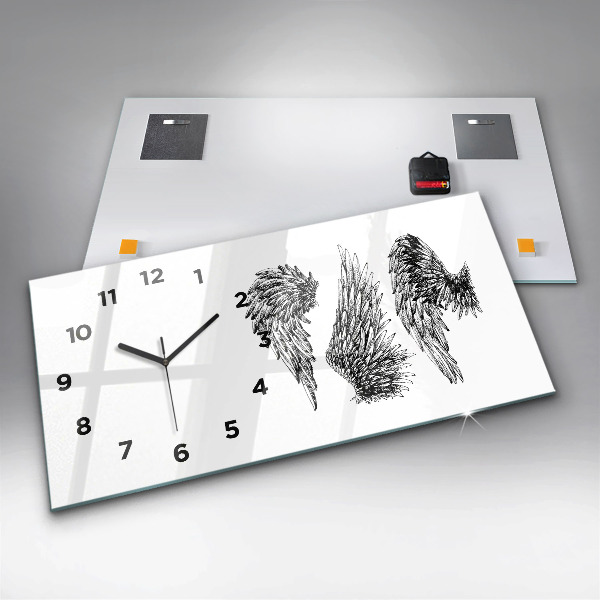 Zegar szklany poziomy Skrzydła anioła