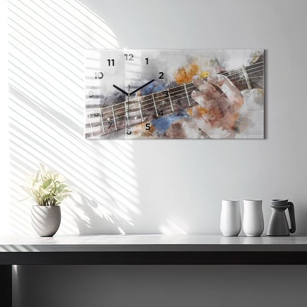 Zegar szklany poziomy Gitara