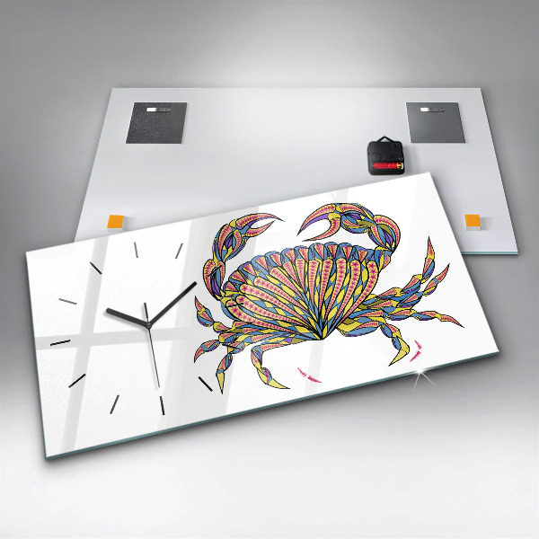 Zegar szklany poziomy Krab Etniczny