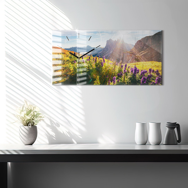 Zegar poziomy Łąka Lawenda