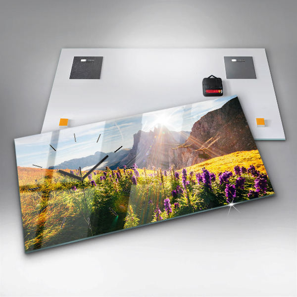 Zegar poziomy Łąka Lawenda