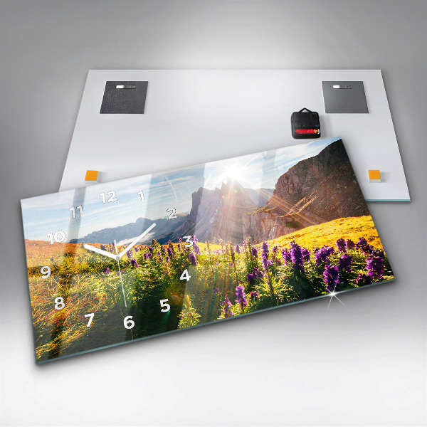 Zegar poziomy Łąka Lawenda