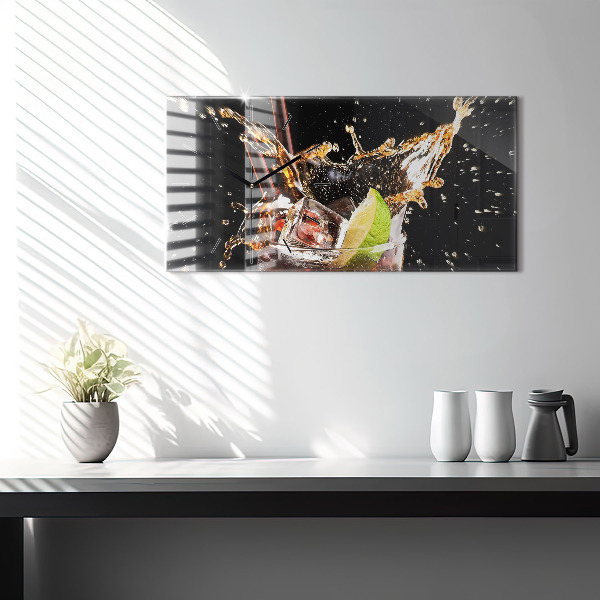 Zegar ścienny poziomy Drink z lodem