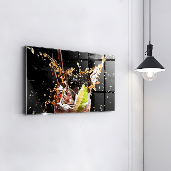 Zegar ścienny poziomy Drink z lodem