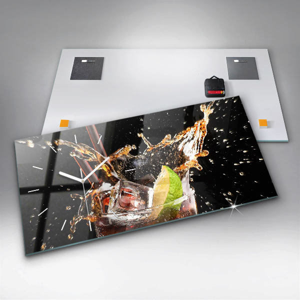 Zegar ścienny poziomy Drink z lodem