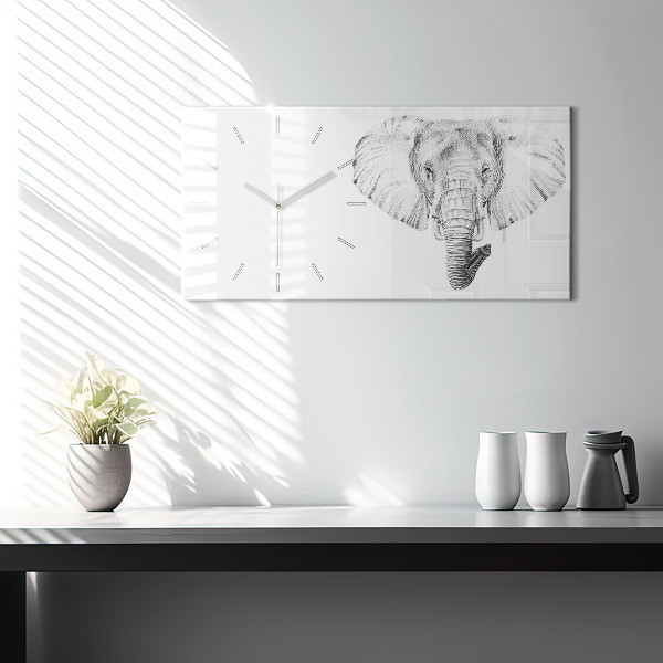Zegar poziomy Wektorowa Głowa Słonia