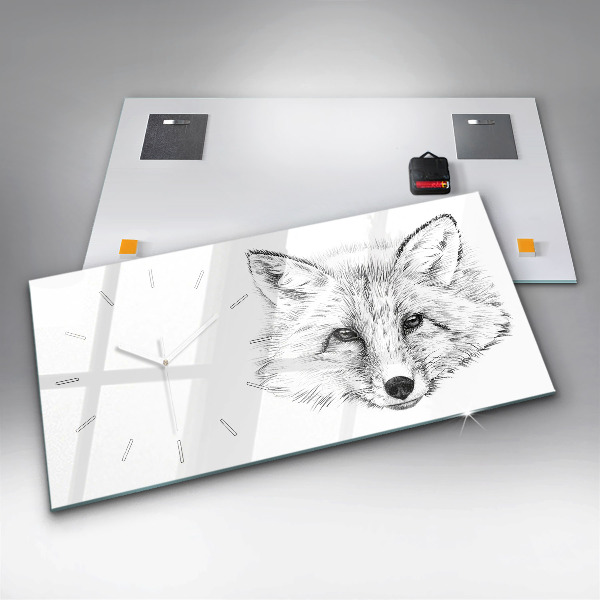 Zegar poziomy Wektorowa Głowa Lisa