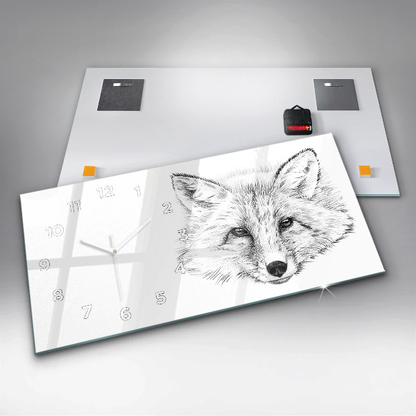 Zegar poziomy Wektorowa Głowa Lisa