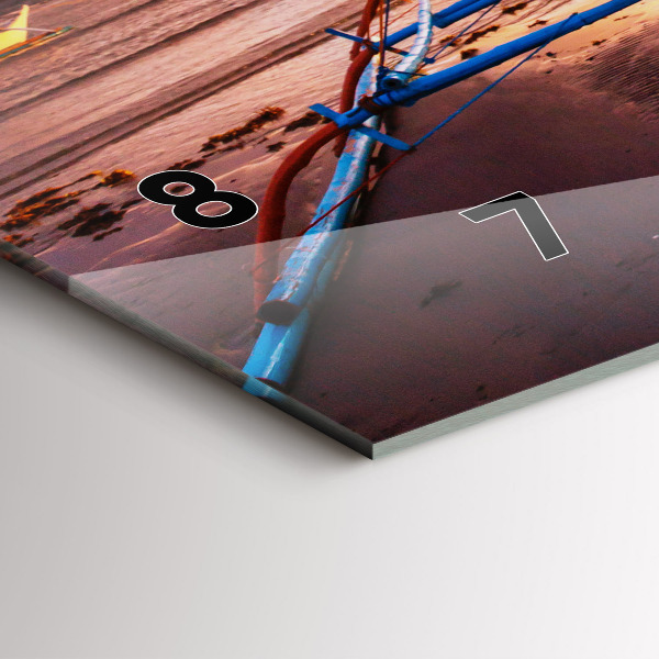 Zegar poziomy Łódka i zachód słońca