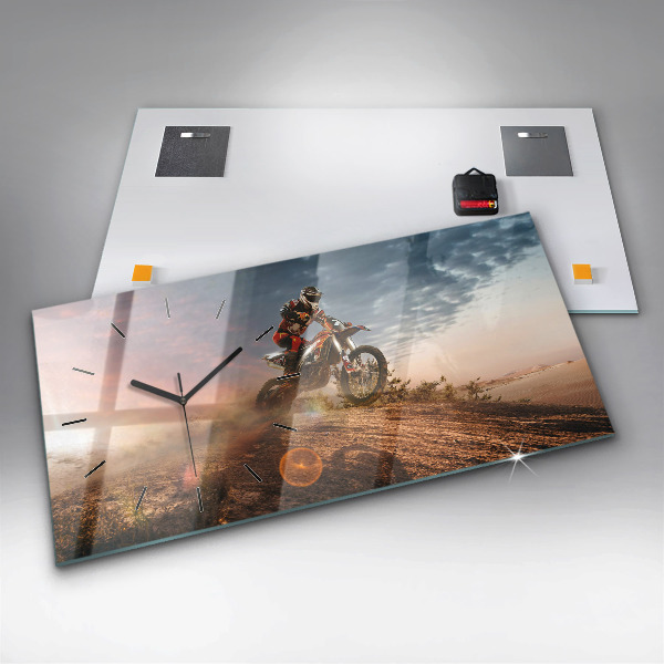 Zegar poziomy Mężczyzna na motocyklu