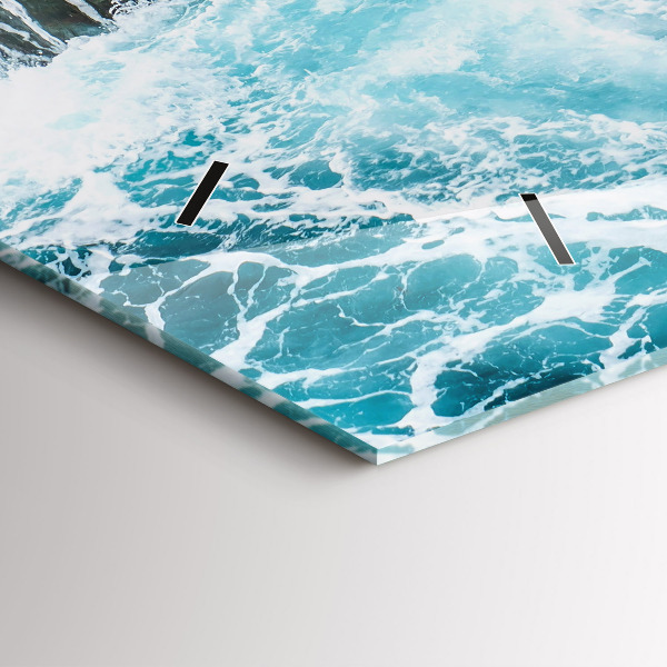 Zegar poziomy Wirujące spienione fale